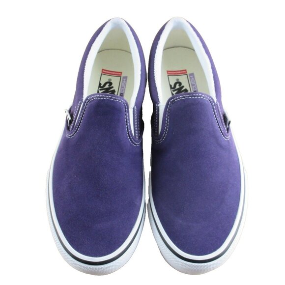 Vans Men's Skate Slip On Purple Black White Suede Canvas shoes Sizes NIB - Picture 1 of 7